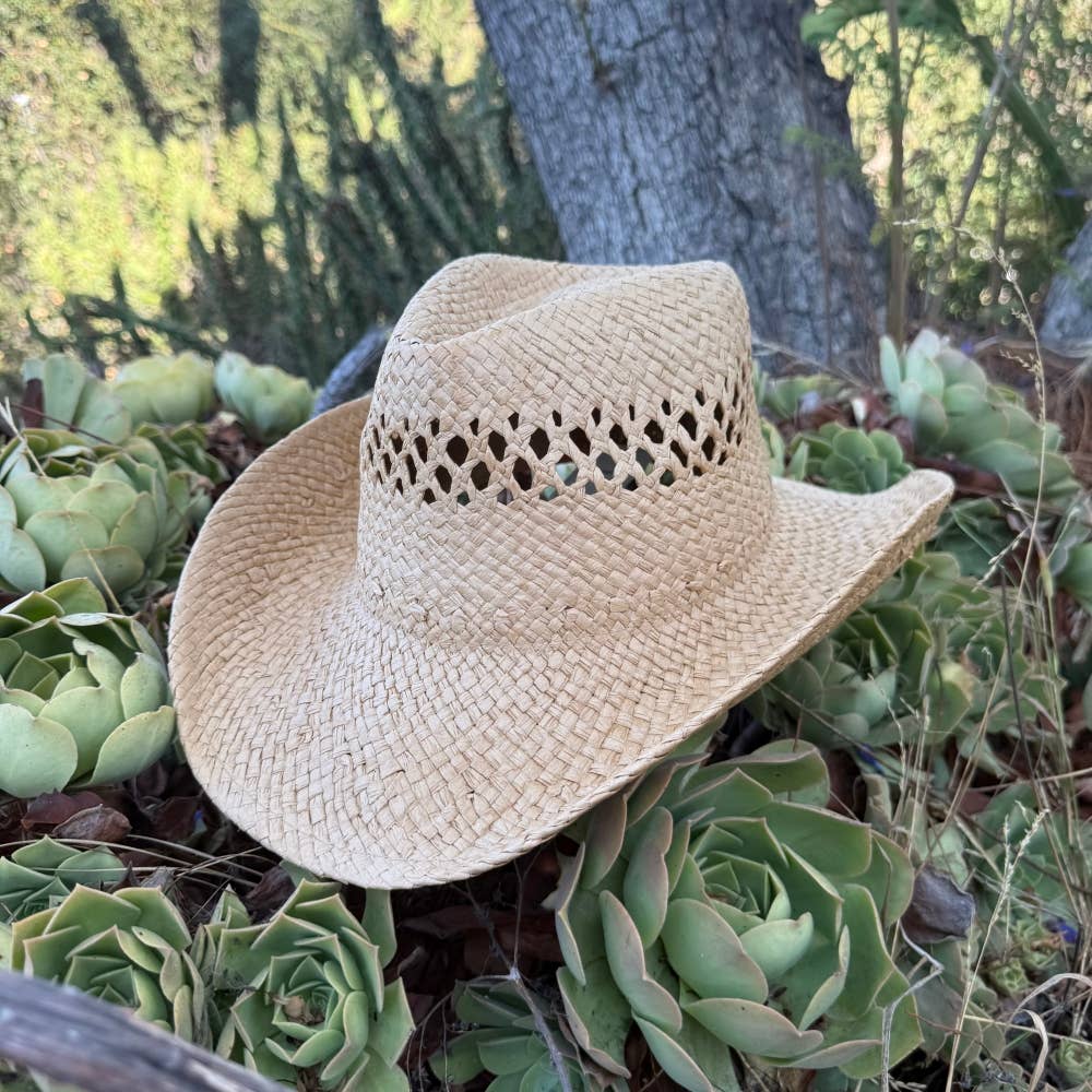 Open Weave Straw Cowboy Hat – Breathable Western Summer Hat