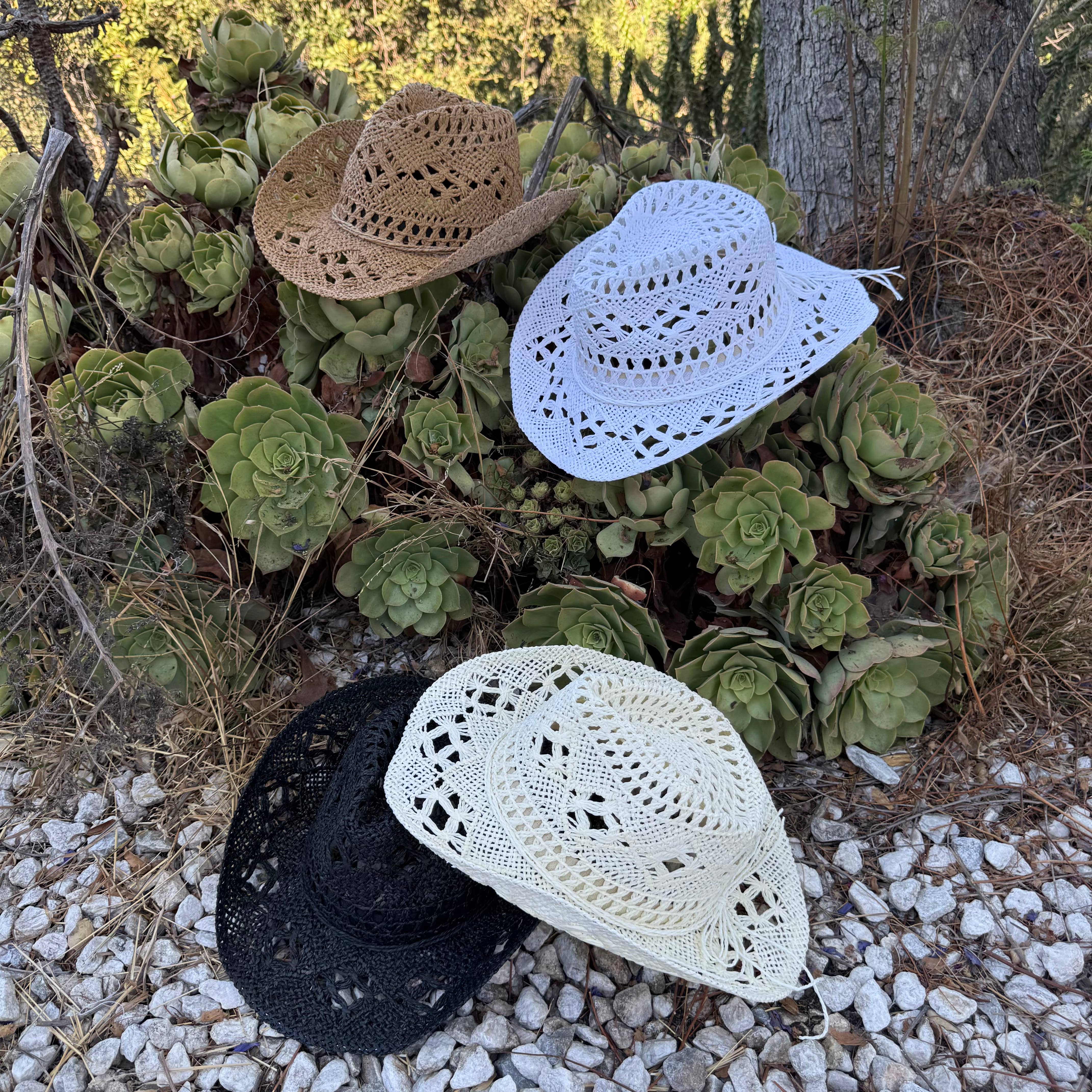 Open Weave Crochet Cowboy Hat – Western Straw