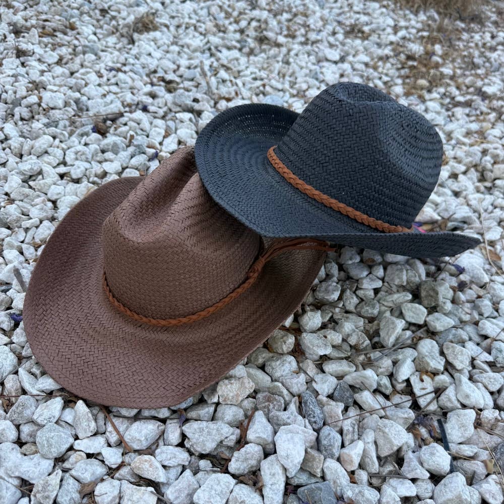 Braided Band Straw Cowboy Hat – Classic Western Summer Hat