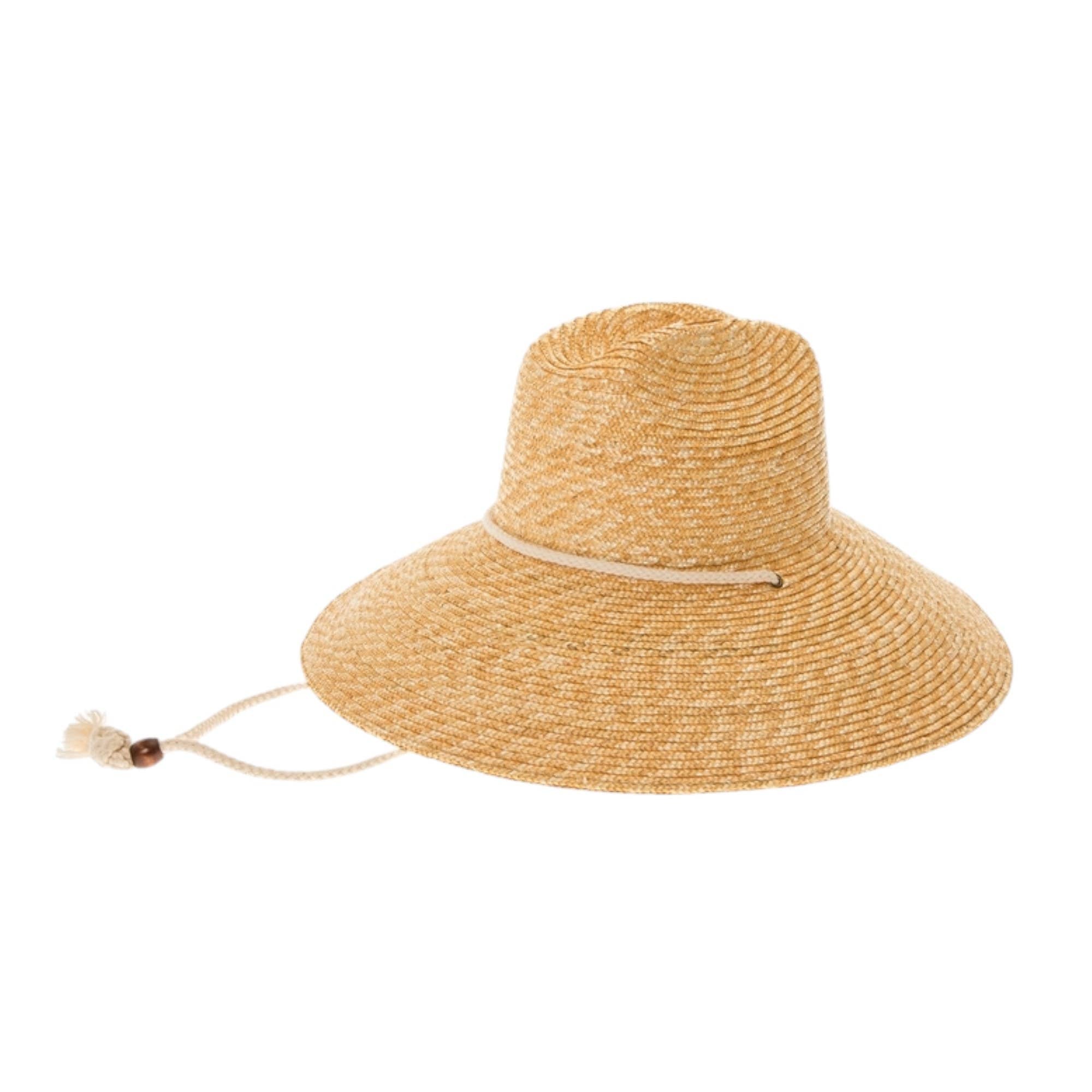 Structured Lifeguard-Style Hat in Fine Wheat Straw