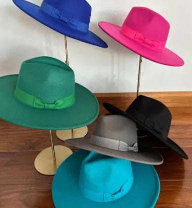 VEGAN FELT FEDORA W/ BOW