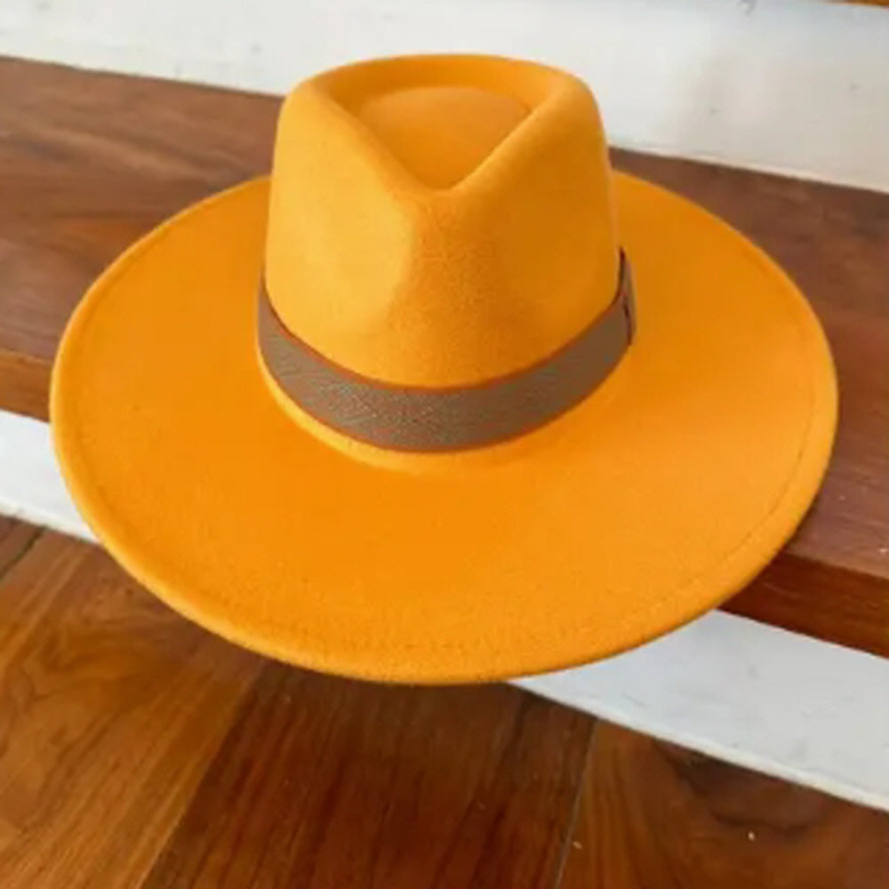 VEGAN FELT PANAMA HAT W/ JACQUARD TAPE