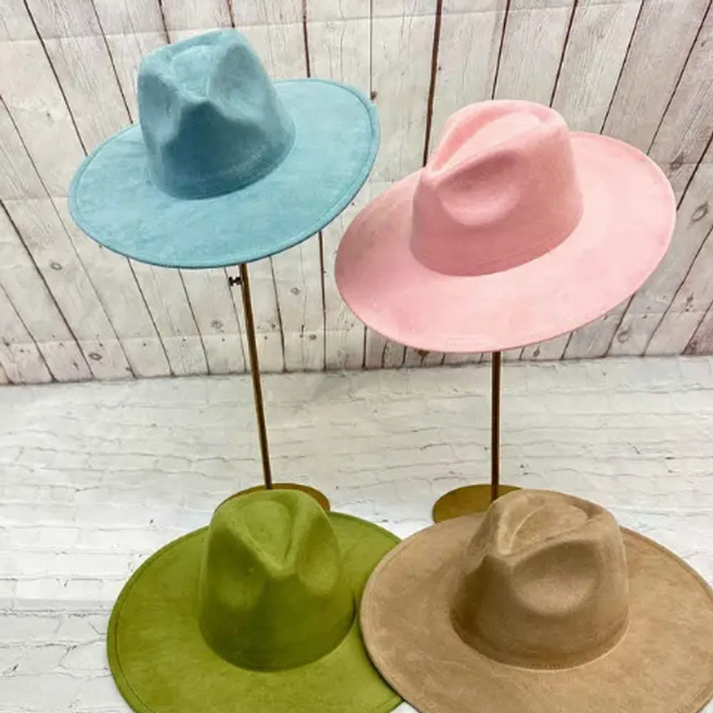 VEGAN SUEDE FEDORA HAT