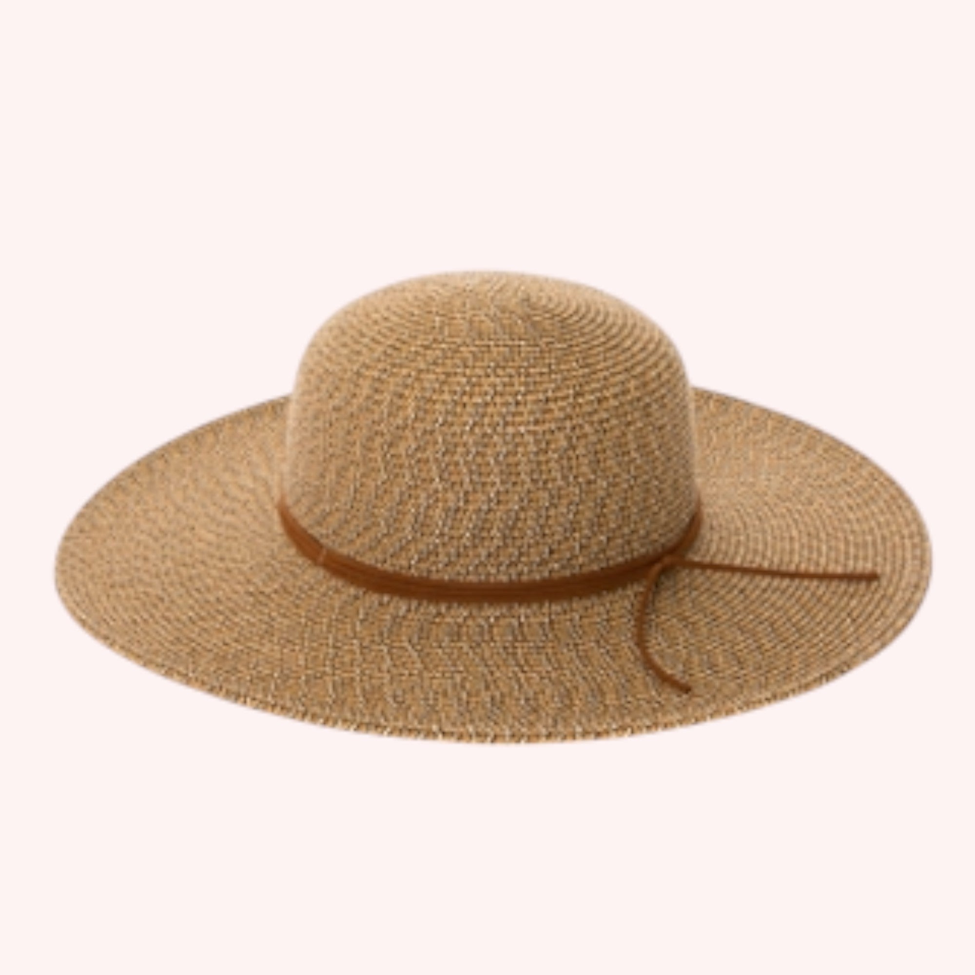 Heather Straw Sun Hat w/ Suede Tie