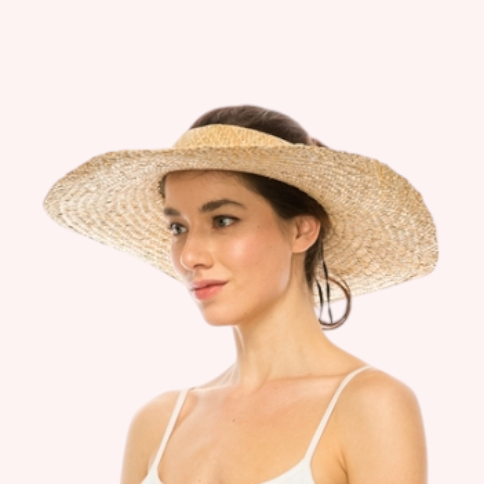 Beachy Fringe Crownless Straw Visor