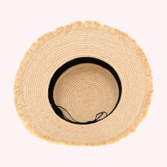 Raffia Fringe Bucket Hat with Shells