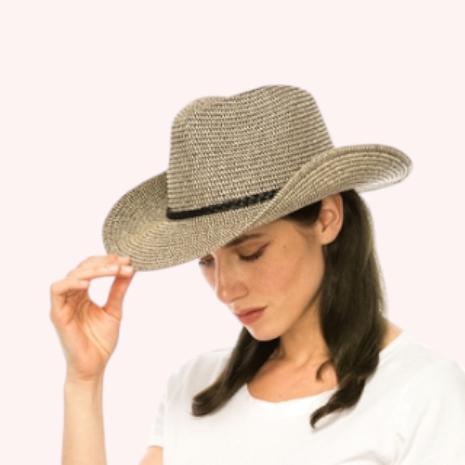 Straw Cowboy/Western Hat - Braided Band
