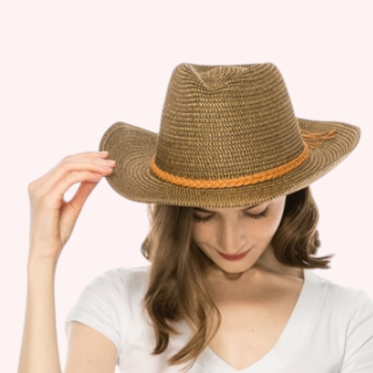 Straw Cowboy/Western Hat - Braided Band