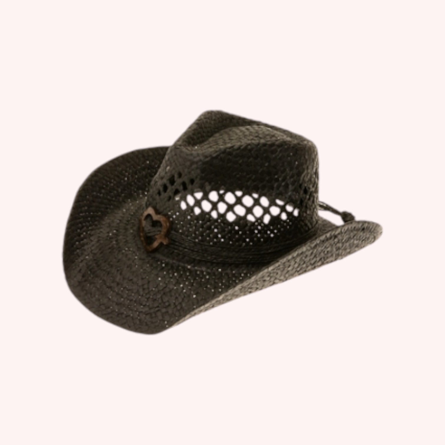 Women's Straw Cowboy w/ Heart Concho