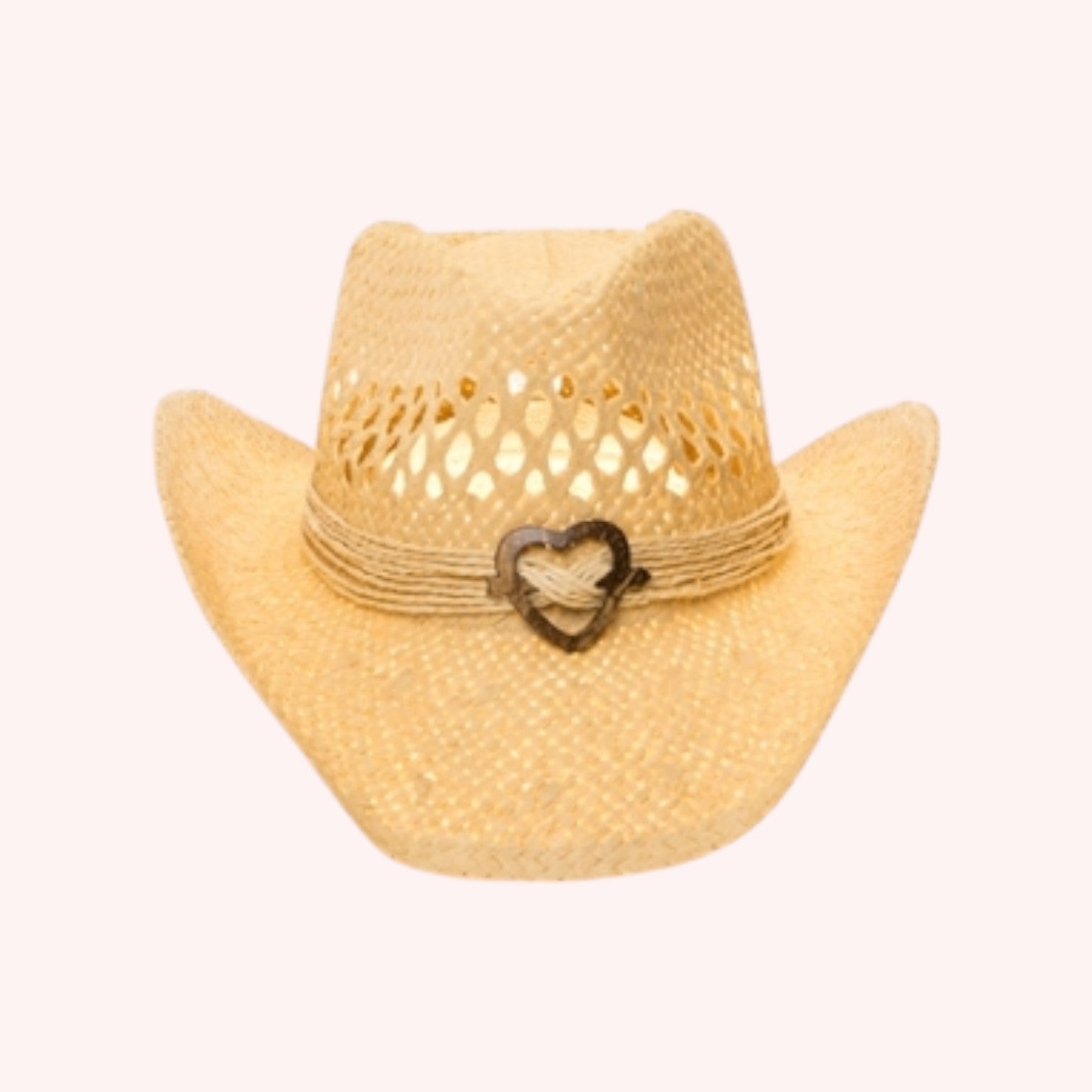 Women's Straw Cowboy w/ Heart Concho