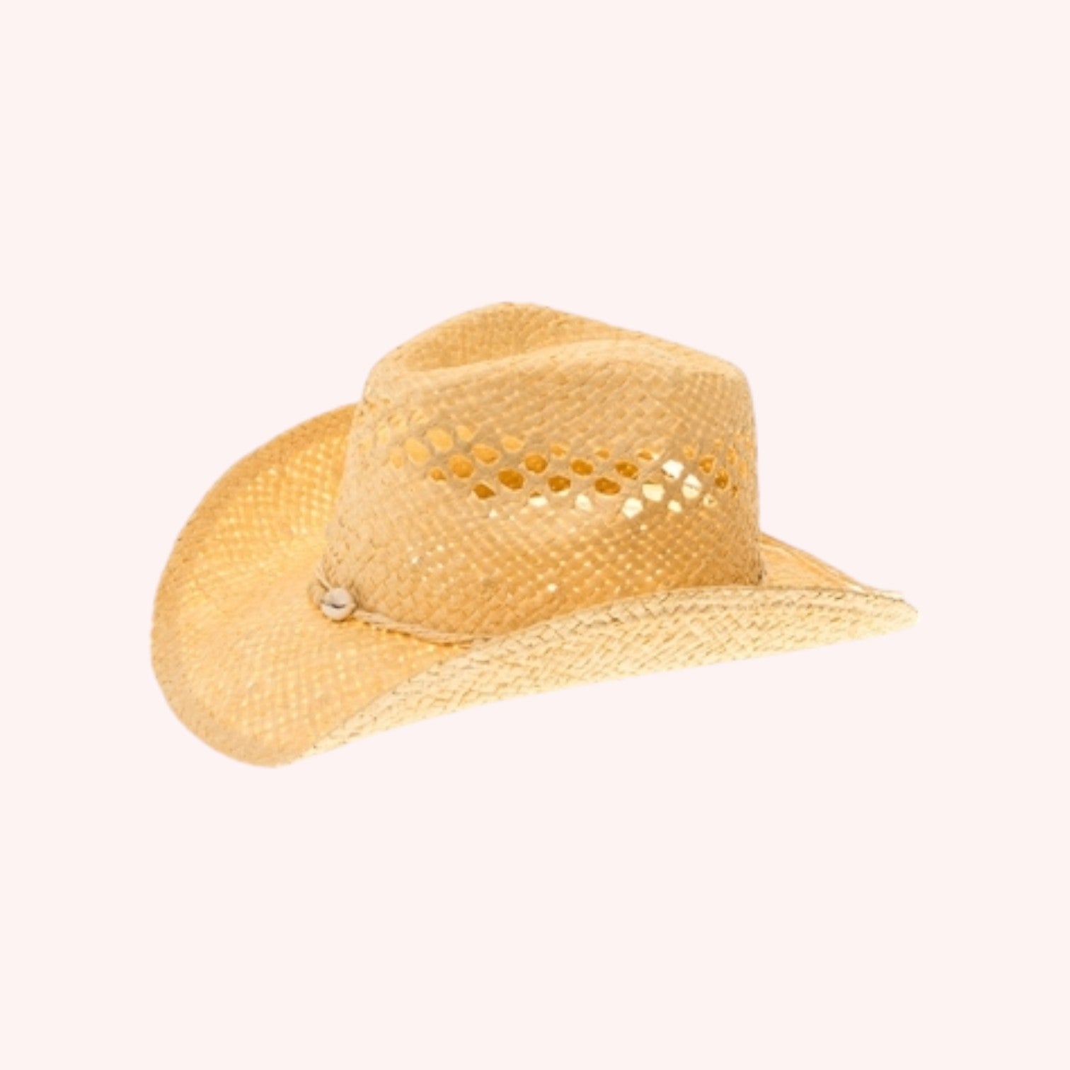 Straw Cowboy Hat w/ Seashells