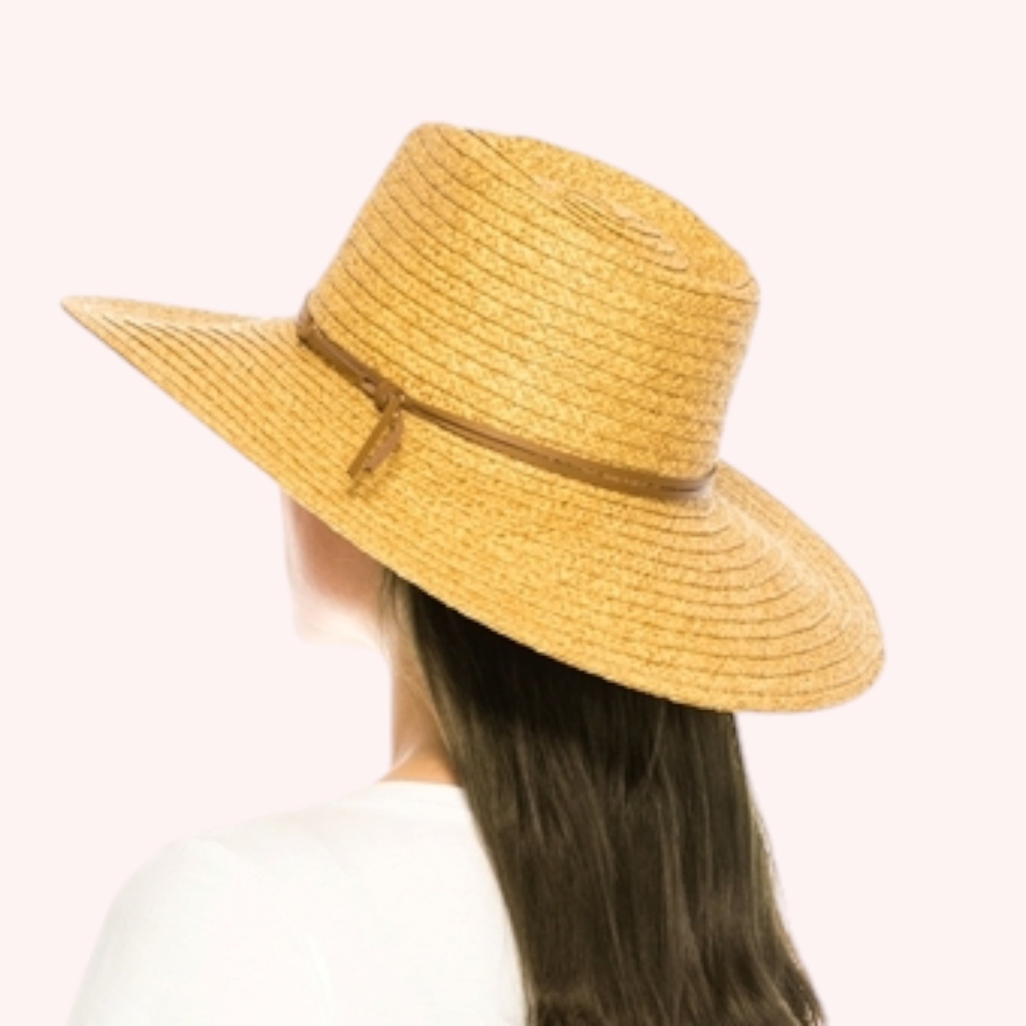Straw Panama with Vegan Leather Tie