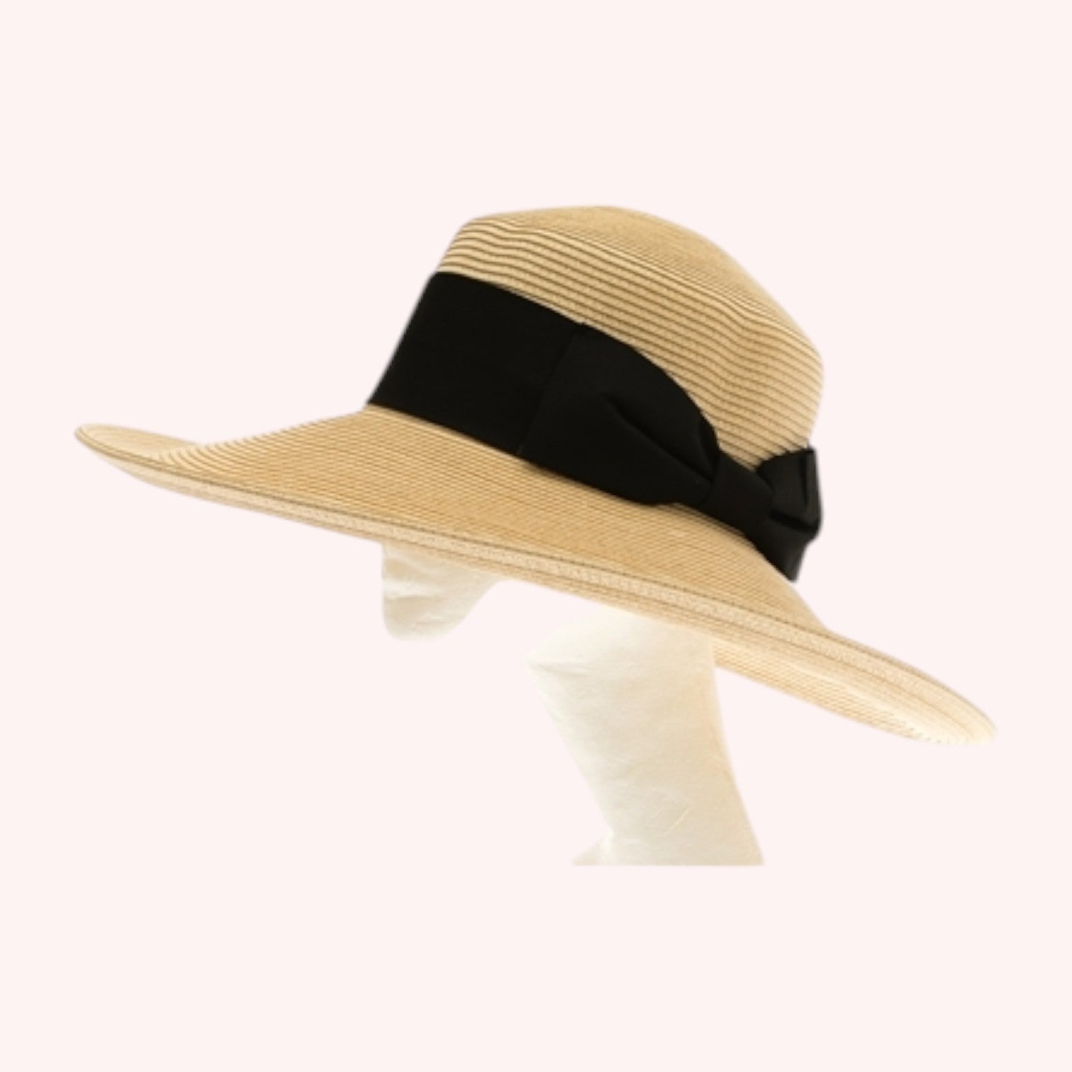 Downbrim Straw Hat w/ Wide Bow
