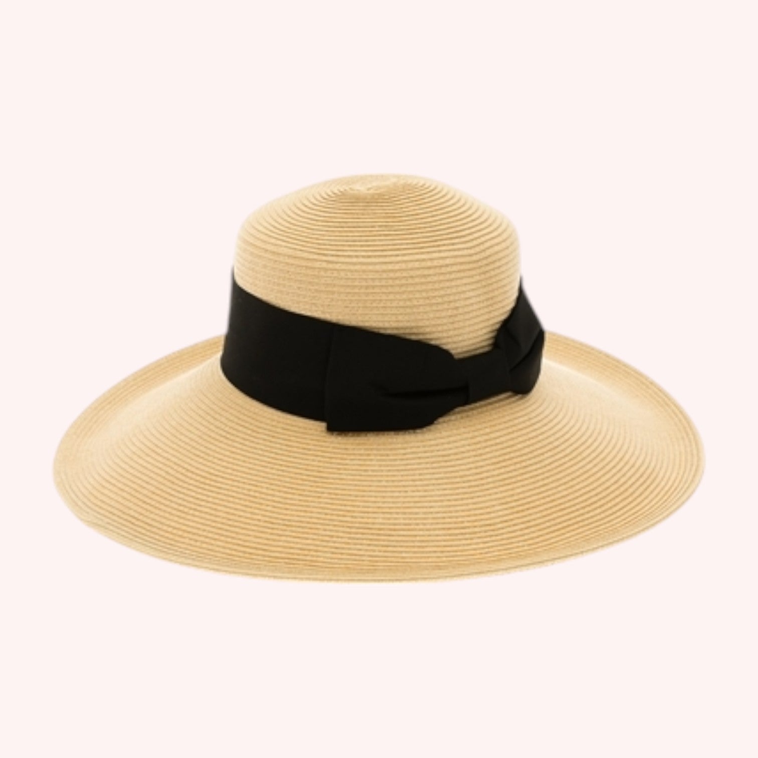 Downbrim Straw Hat w/ Wide Bow