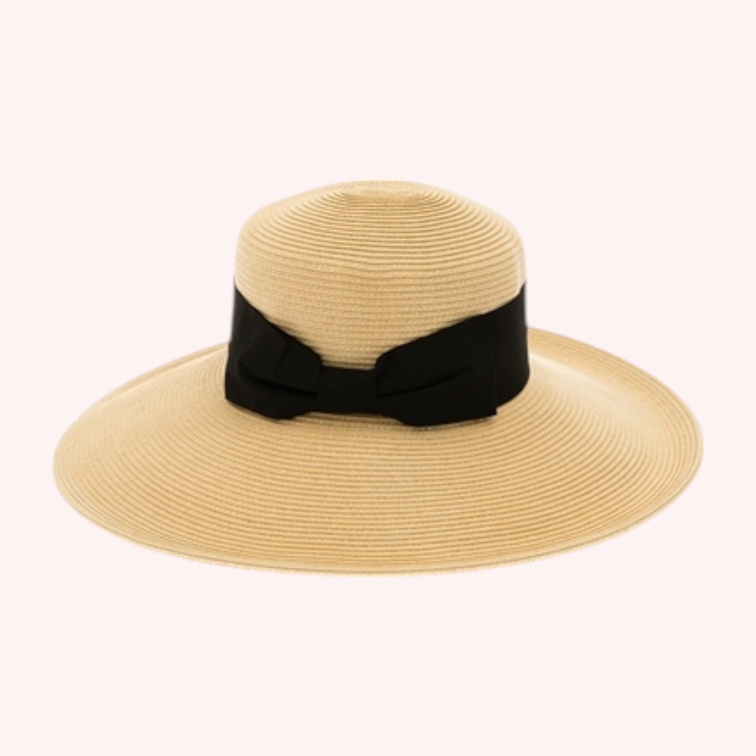 Downbrim Straw Hat w/ Wide Bow