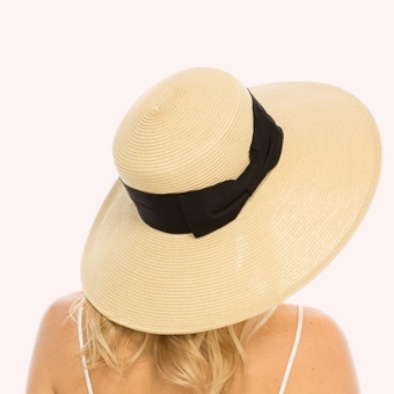 Downbrim Straw Hat w/ Wide Bow