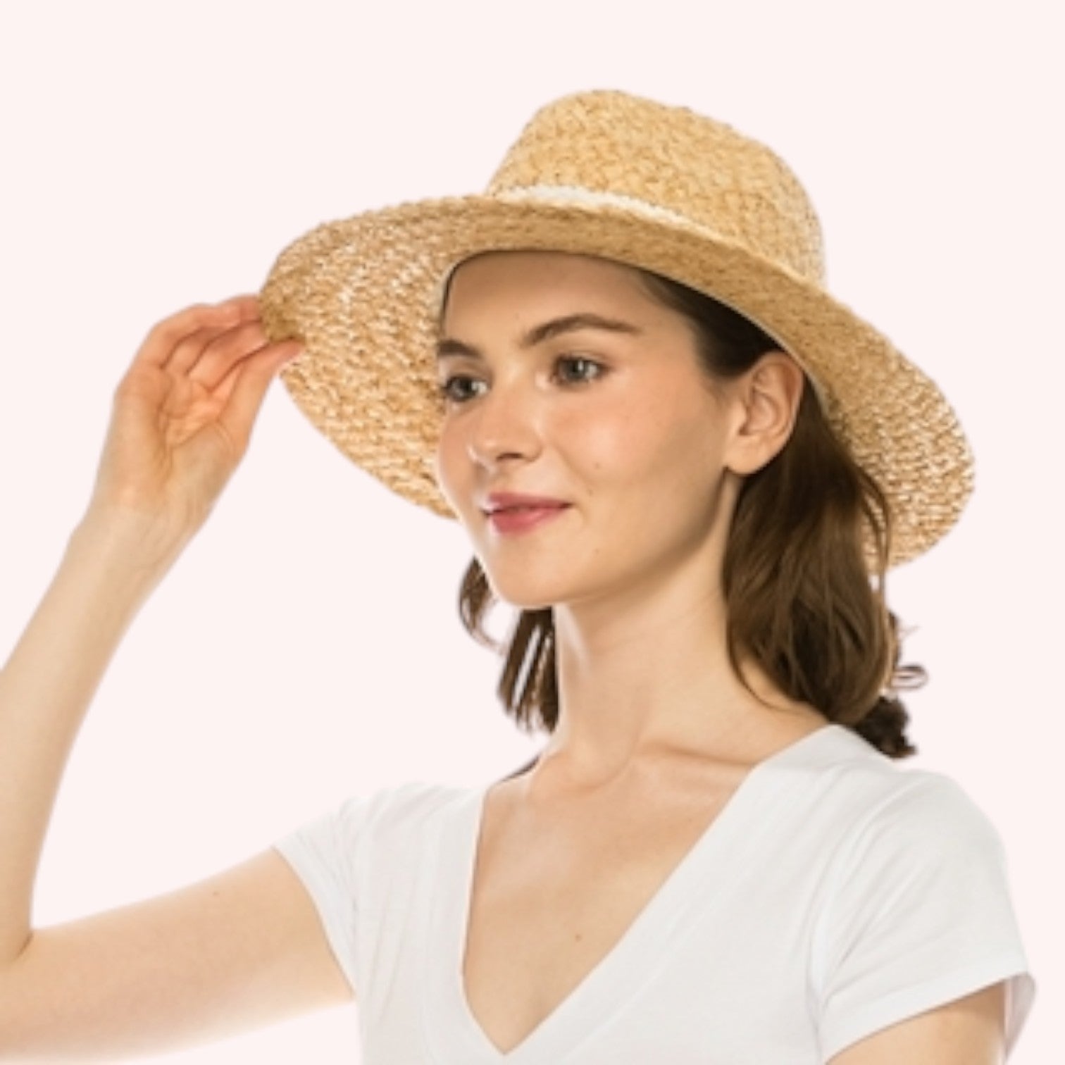 Raffia Panama w/ Color Stitching