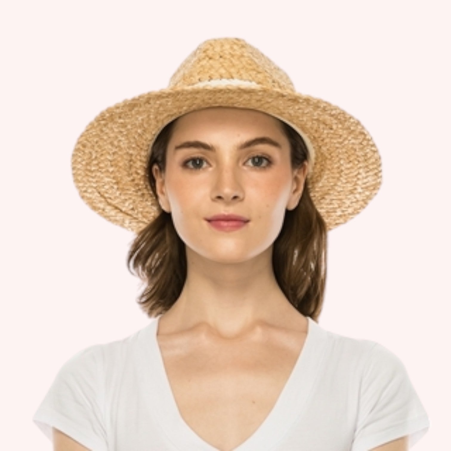 Raffia Panama w/ Color Stitching