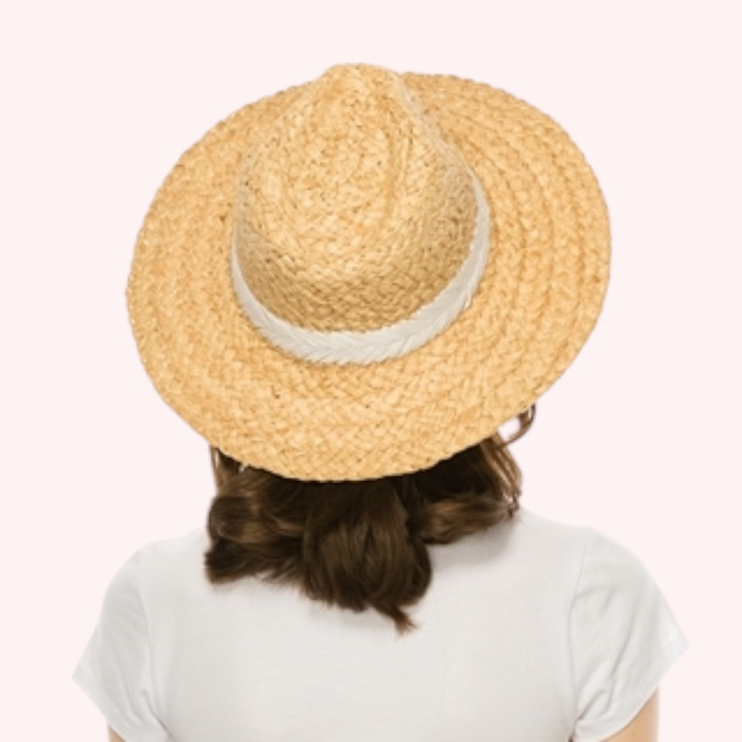 Raffia Panama w/ Color Stitching