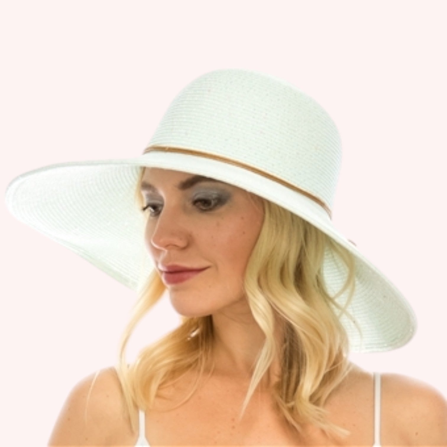 Shimmery Lampshade Straw Hat