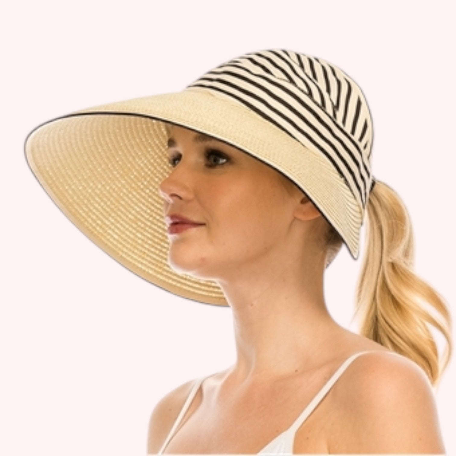 Face Framer Hat w/ Ponytail Opening