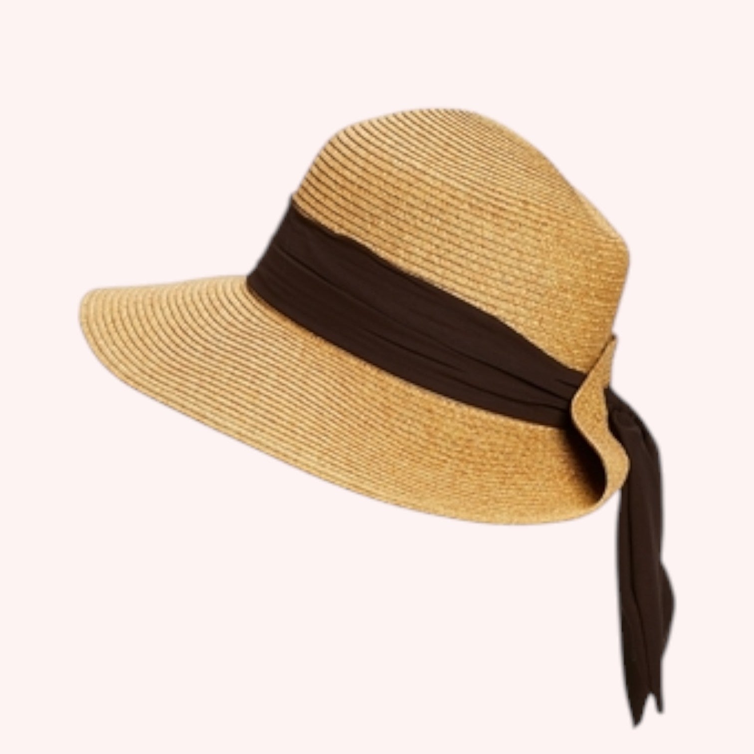 Lampshade Sun Hat with Tie-Back Sash