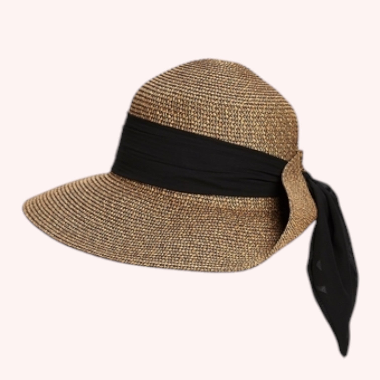 Lampshade Sun Hat with Tie-Back Sash