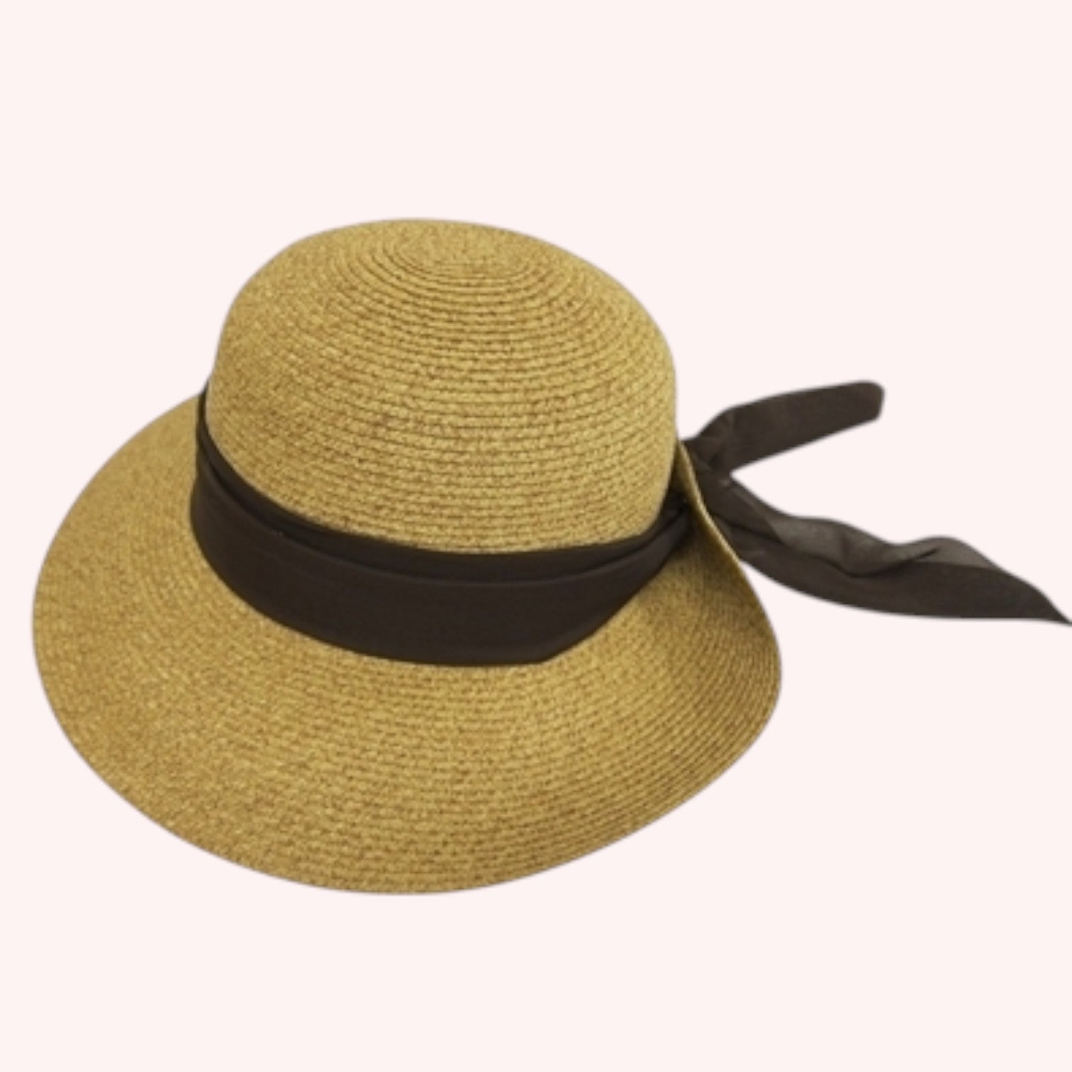 Lampshade Sun Hat with Tie-Back Sash