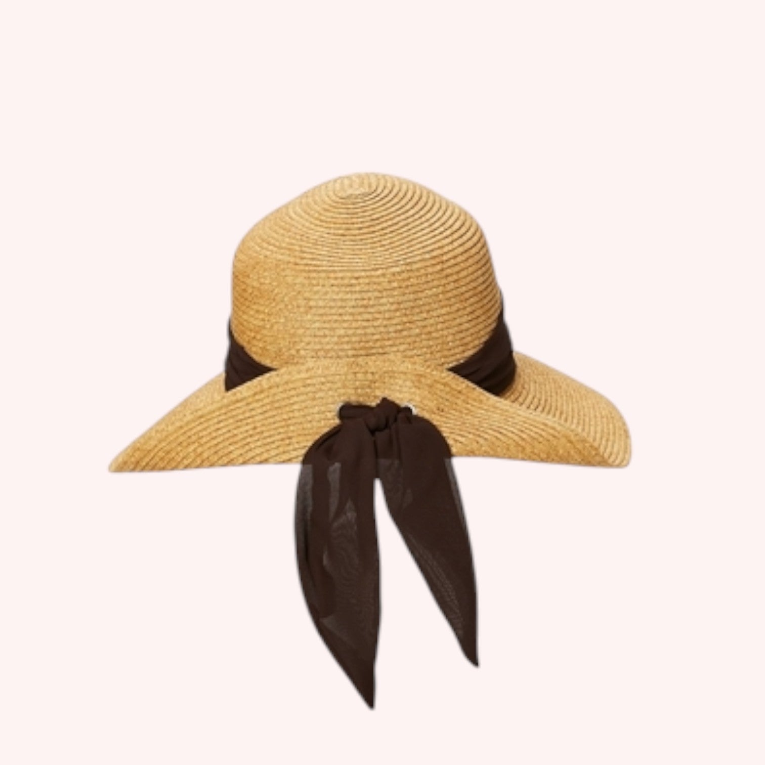 Lampshade Sun Hat with Tie-Back Sash