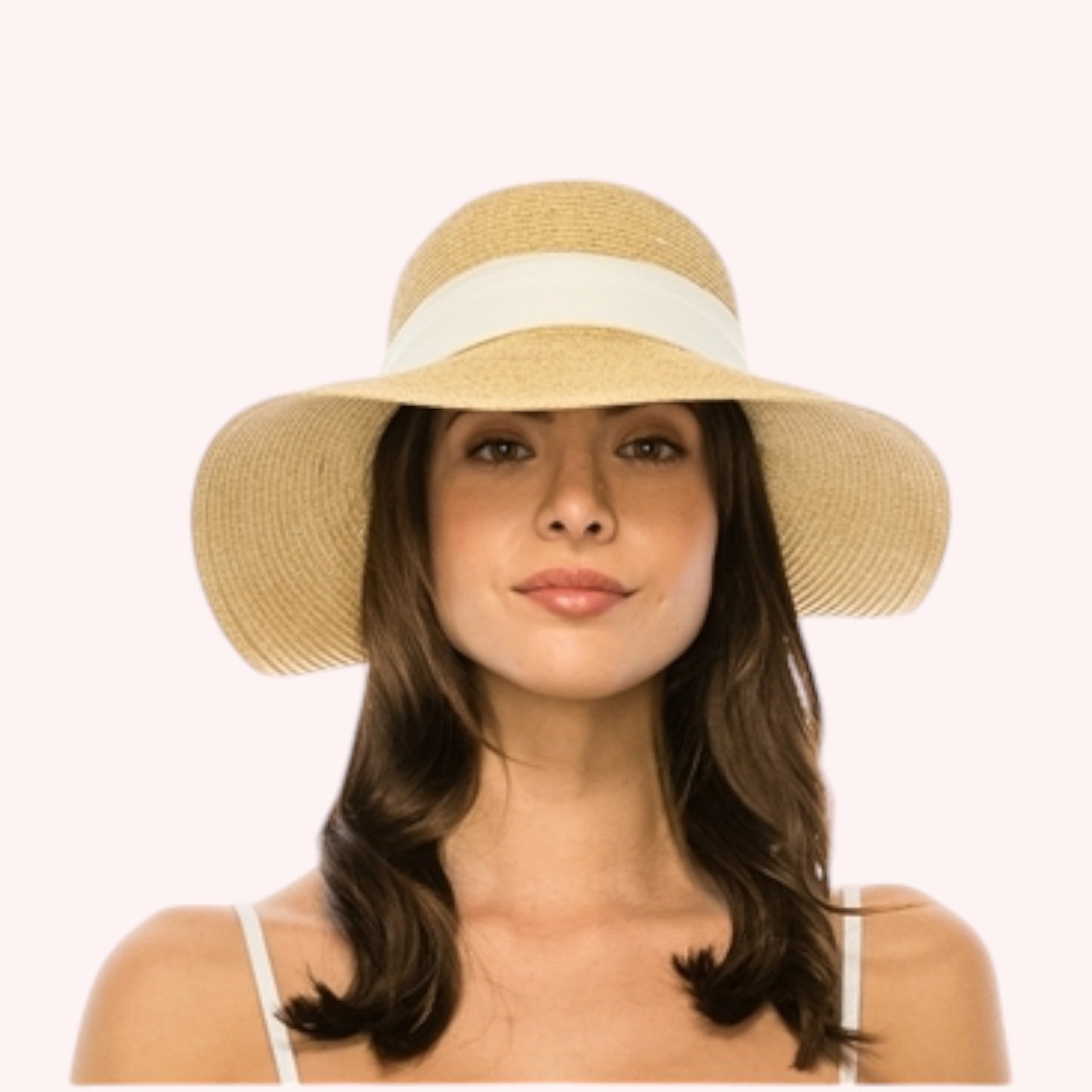 Lampshade Sun Hat with Tie-Back Sash