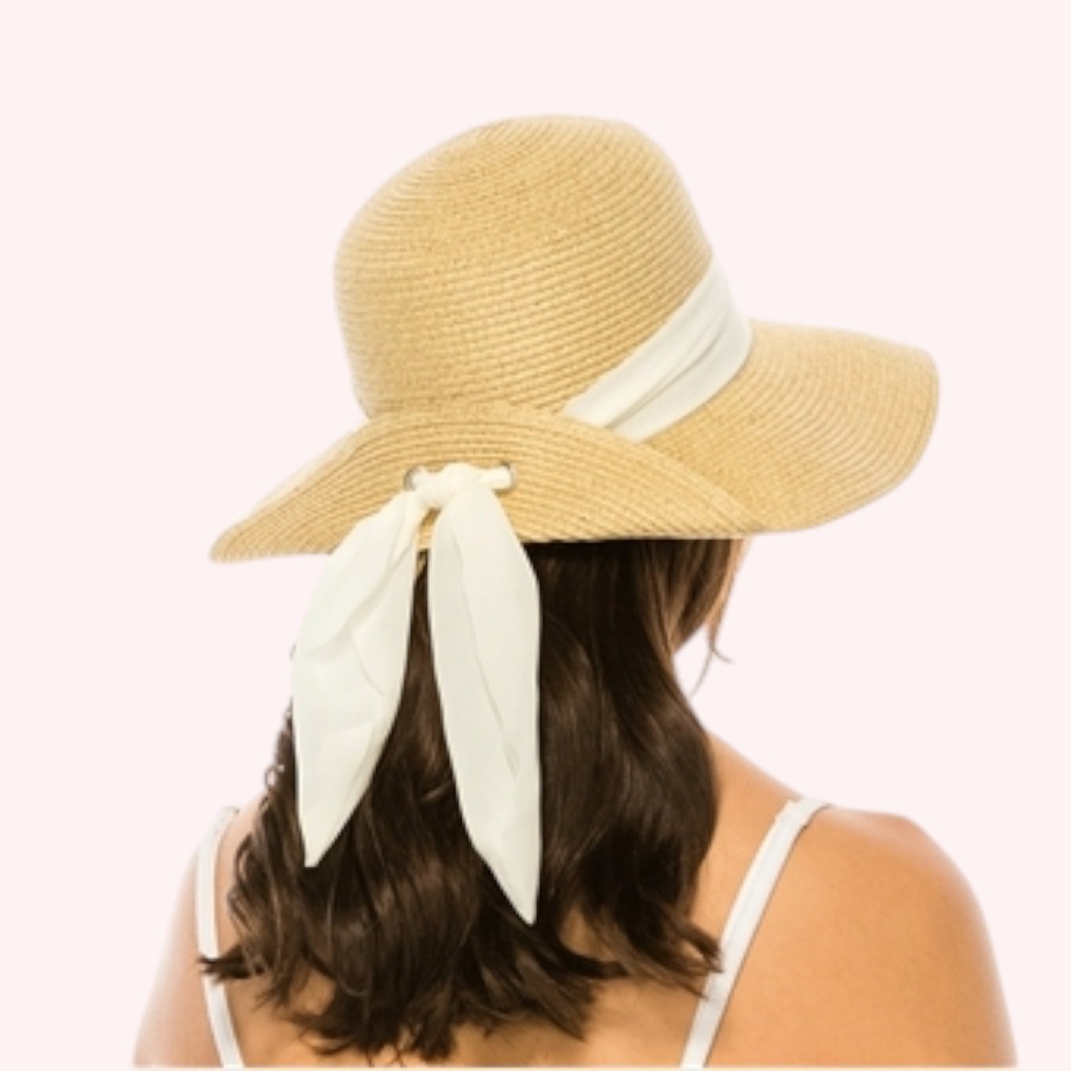 Lampshade Sun Hat with Tie-Back Sash