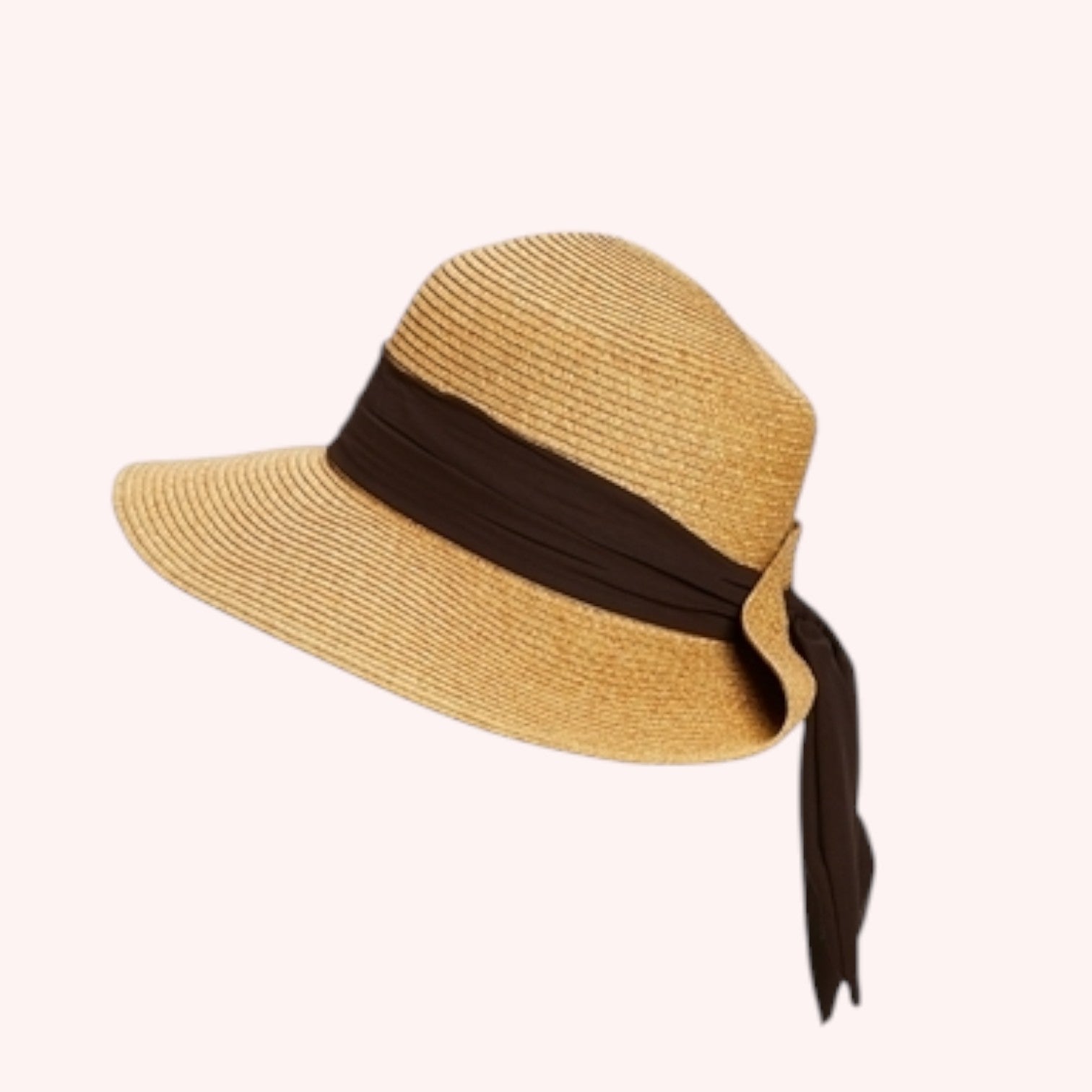 Lampshade Sun Hat with Tie-Back Sash
