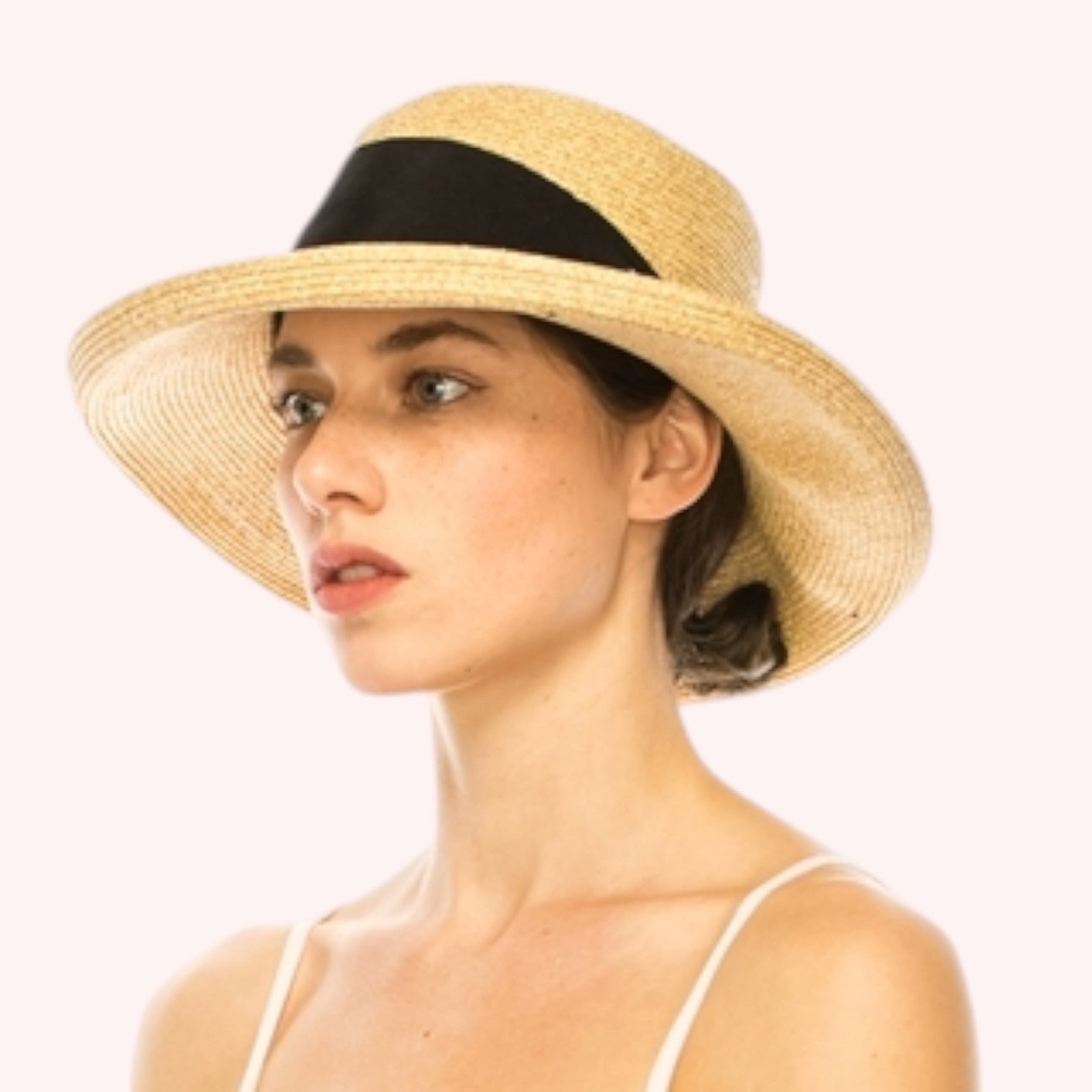 Fine Paper Braid Straw Kettle Hat