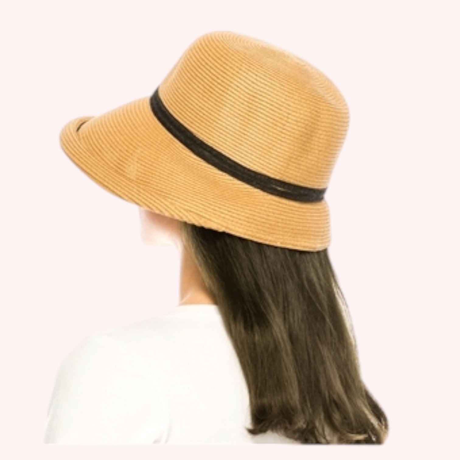 Straw Cloche with Front Brim Curl
