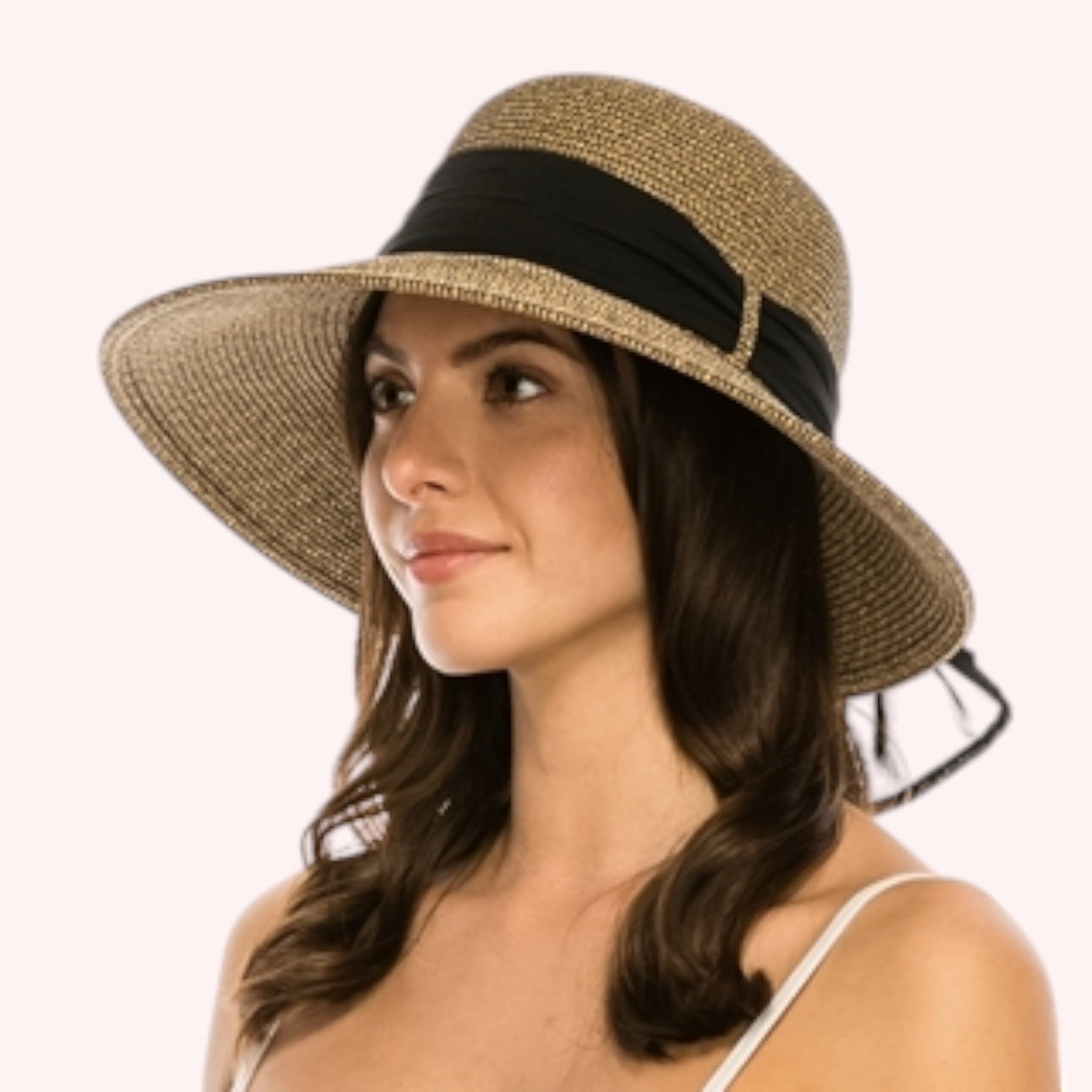 Lampshade Sun Hat w/ Sash