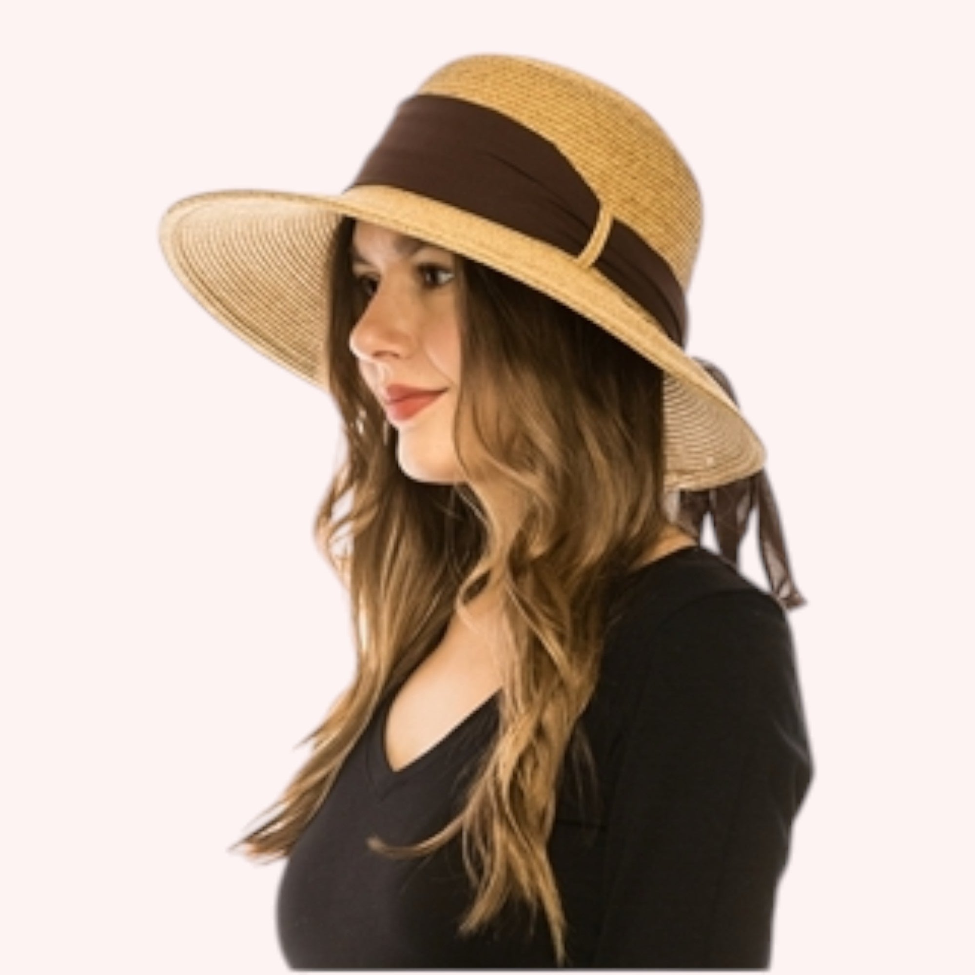 Lampshade Sun Hat w/ Sash
