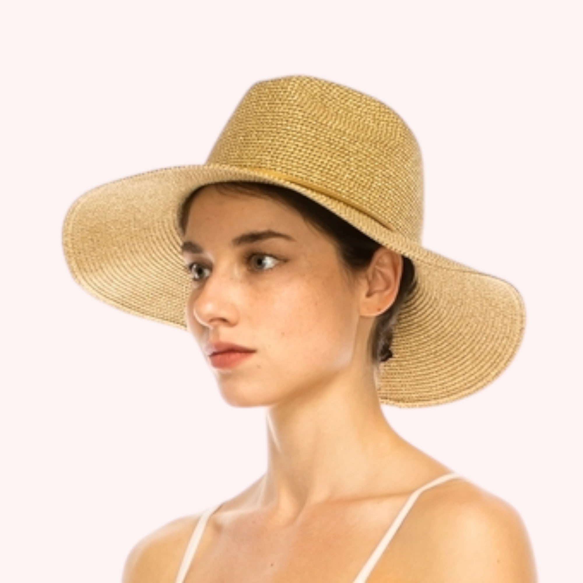 Metallic Shimmer Straw Panama