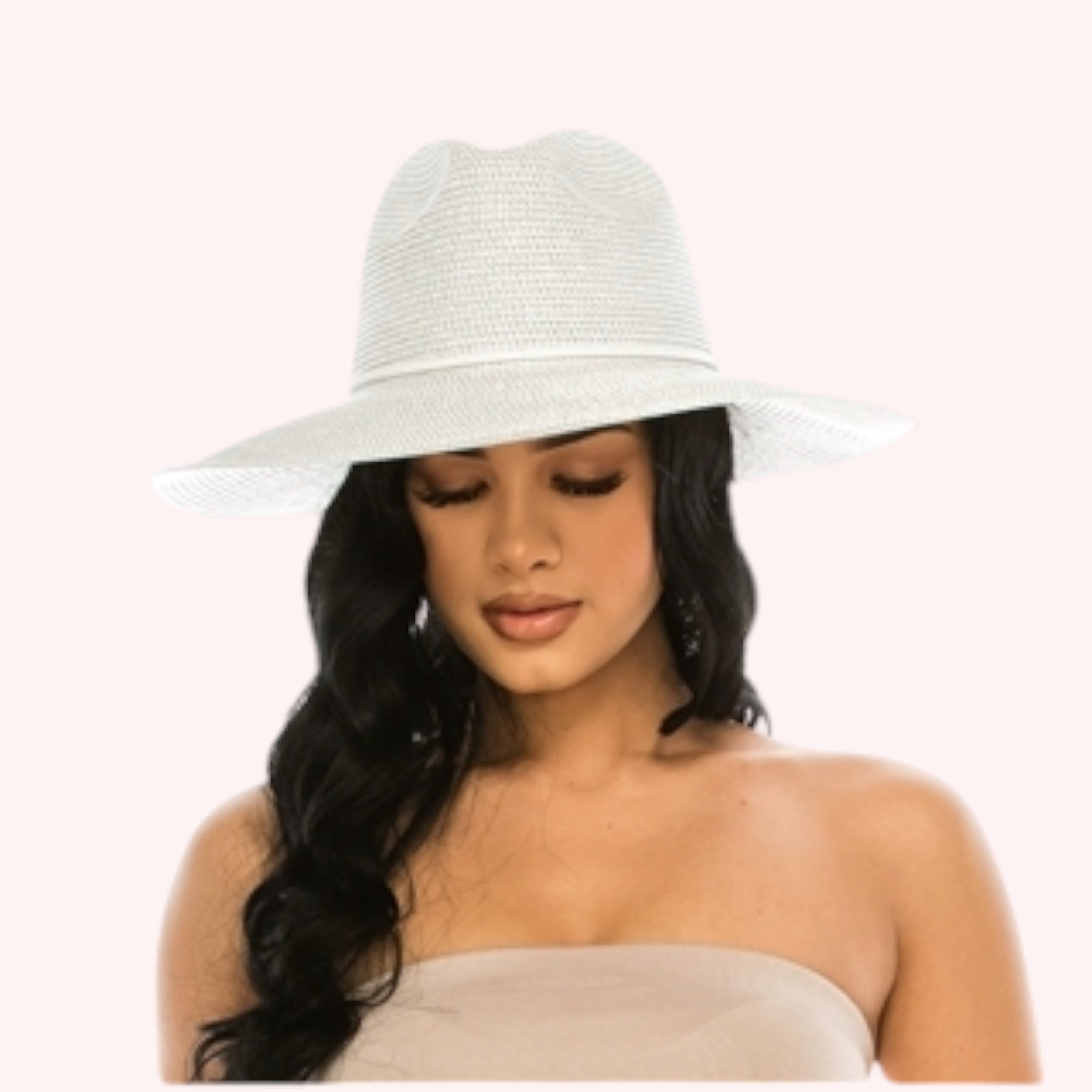 Metallic Shimmer Straw Panama