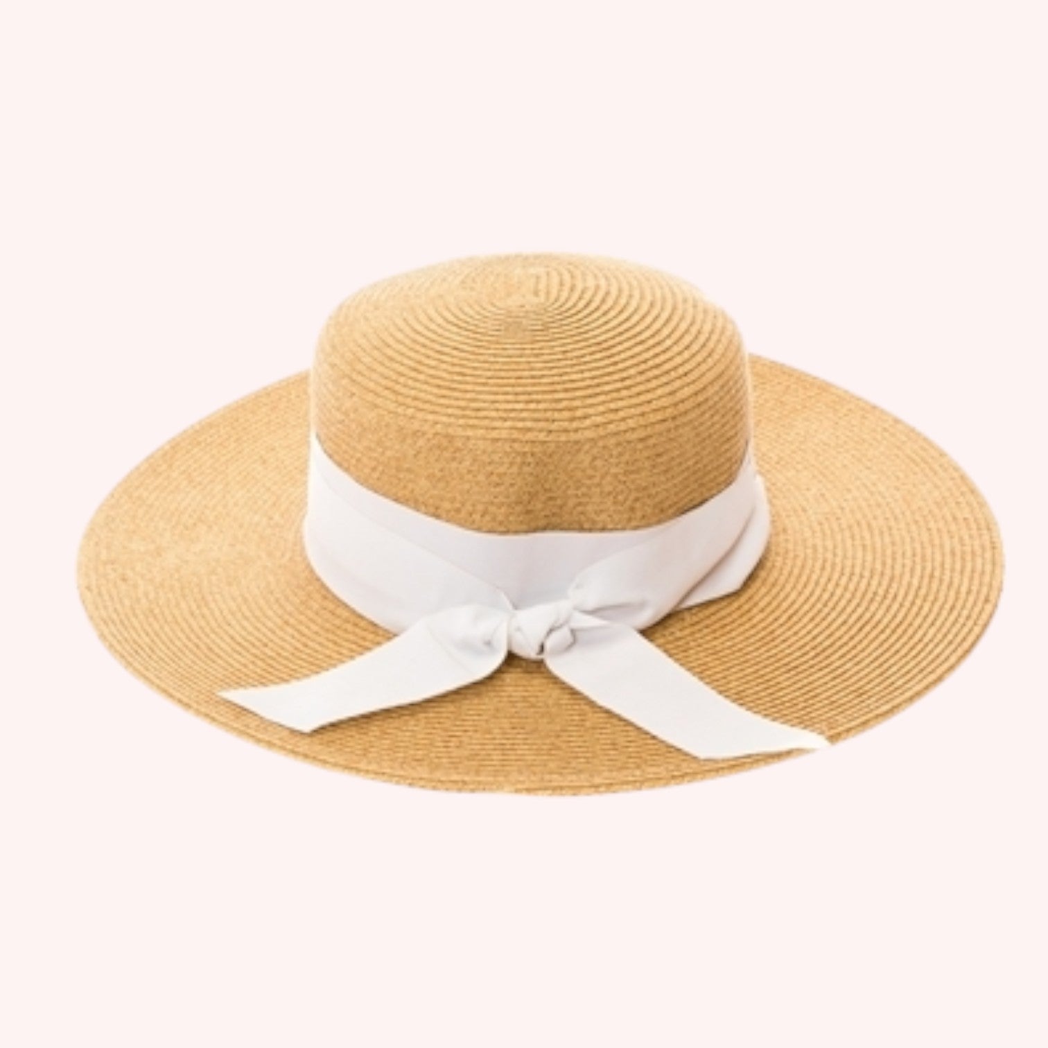Boater Sun Hat w/ Ribbon Bow