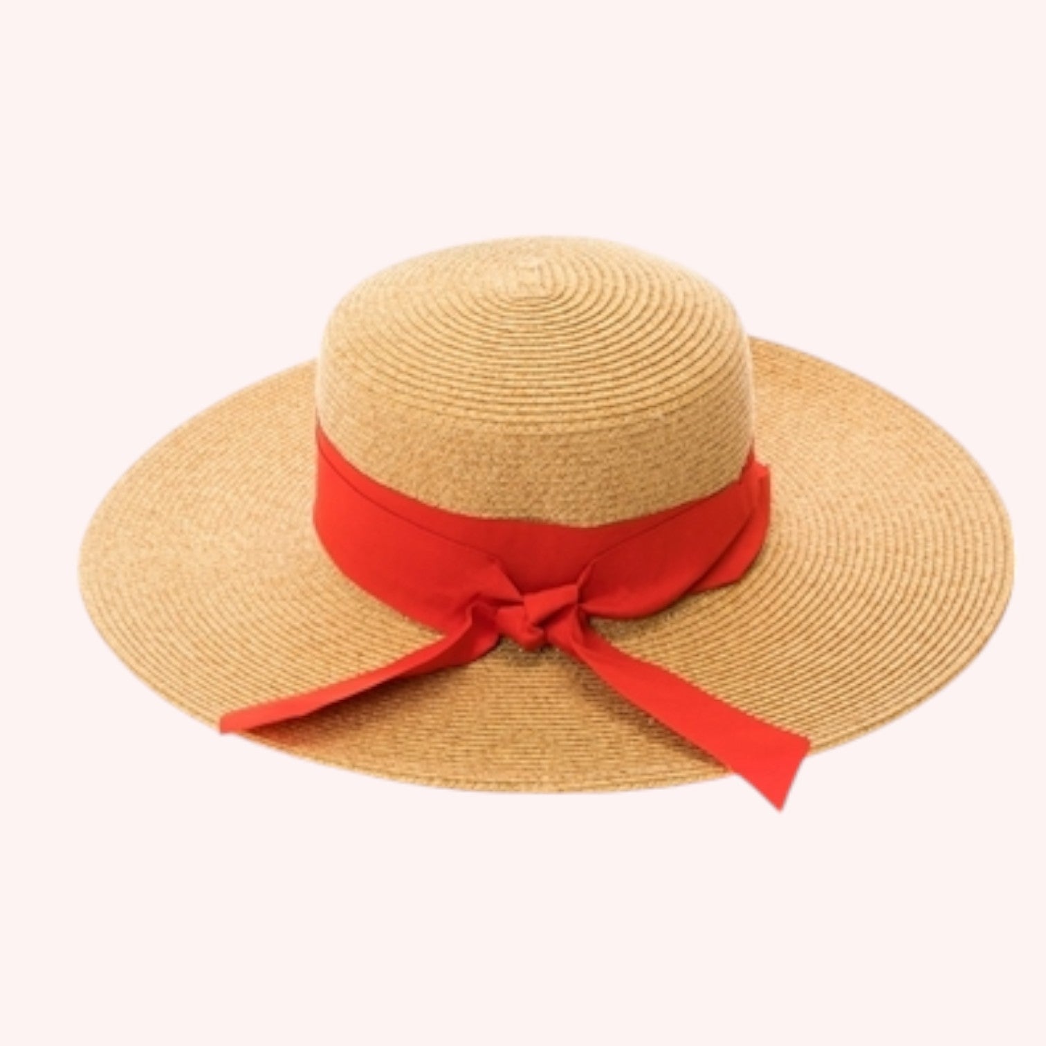 Boater Sun Hat w/ Ribbon Bow