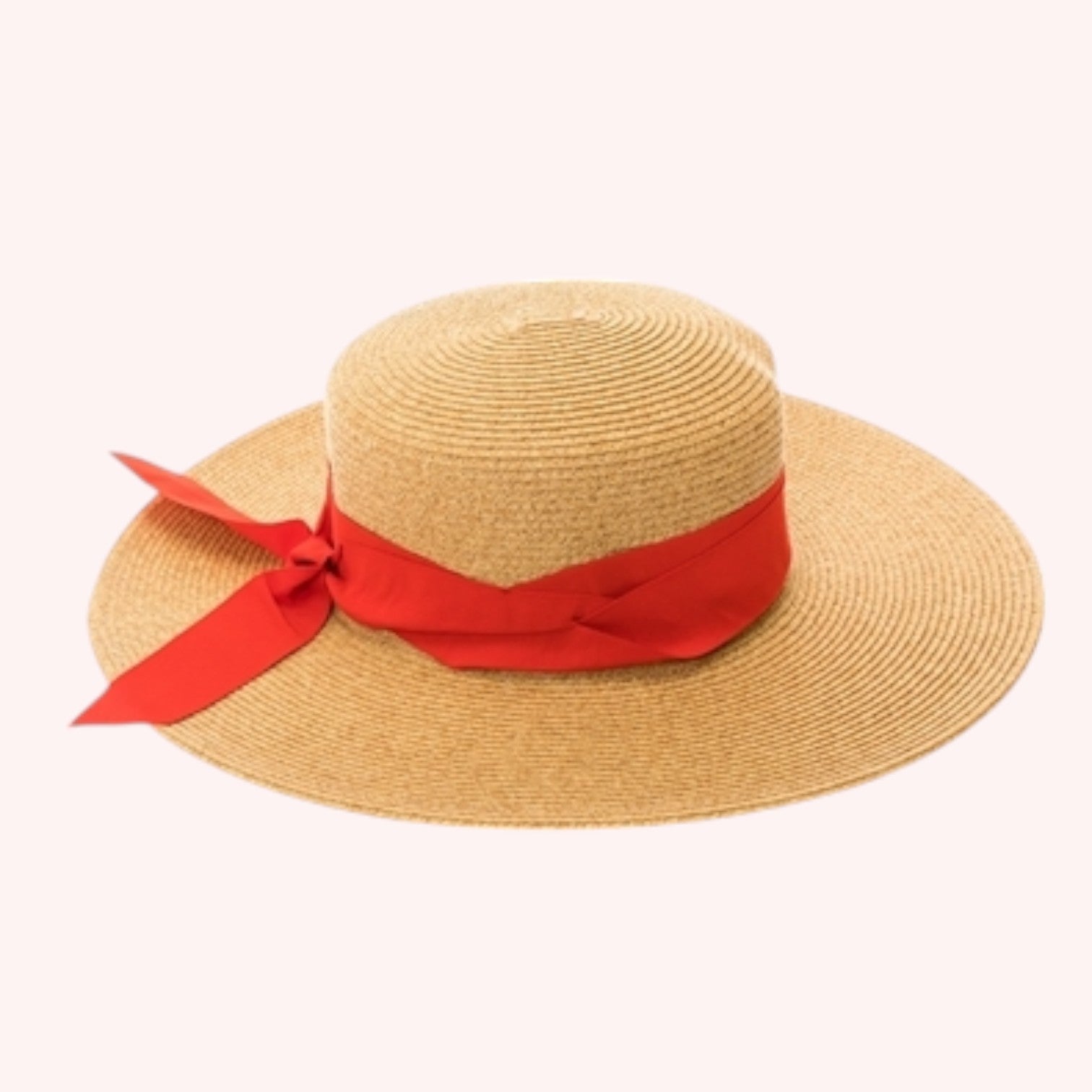 Boater Sun Hat w/ Ribbon Bow