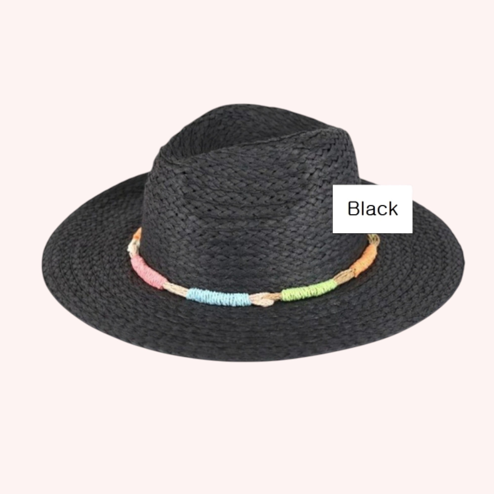 MULTI COLOR STRAW BAND STRAW HAT