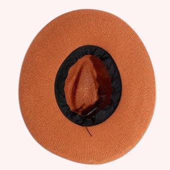 Braided Embroidery Striped Brim floppy Sun Hat