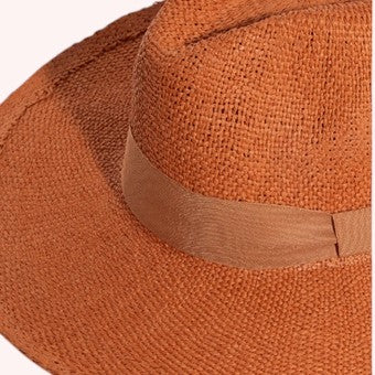 Braided Embroidery Striped Brim floppy Sun Hat