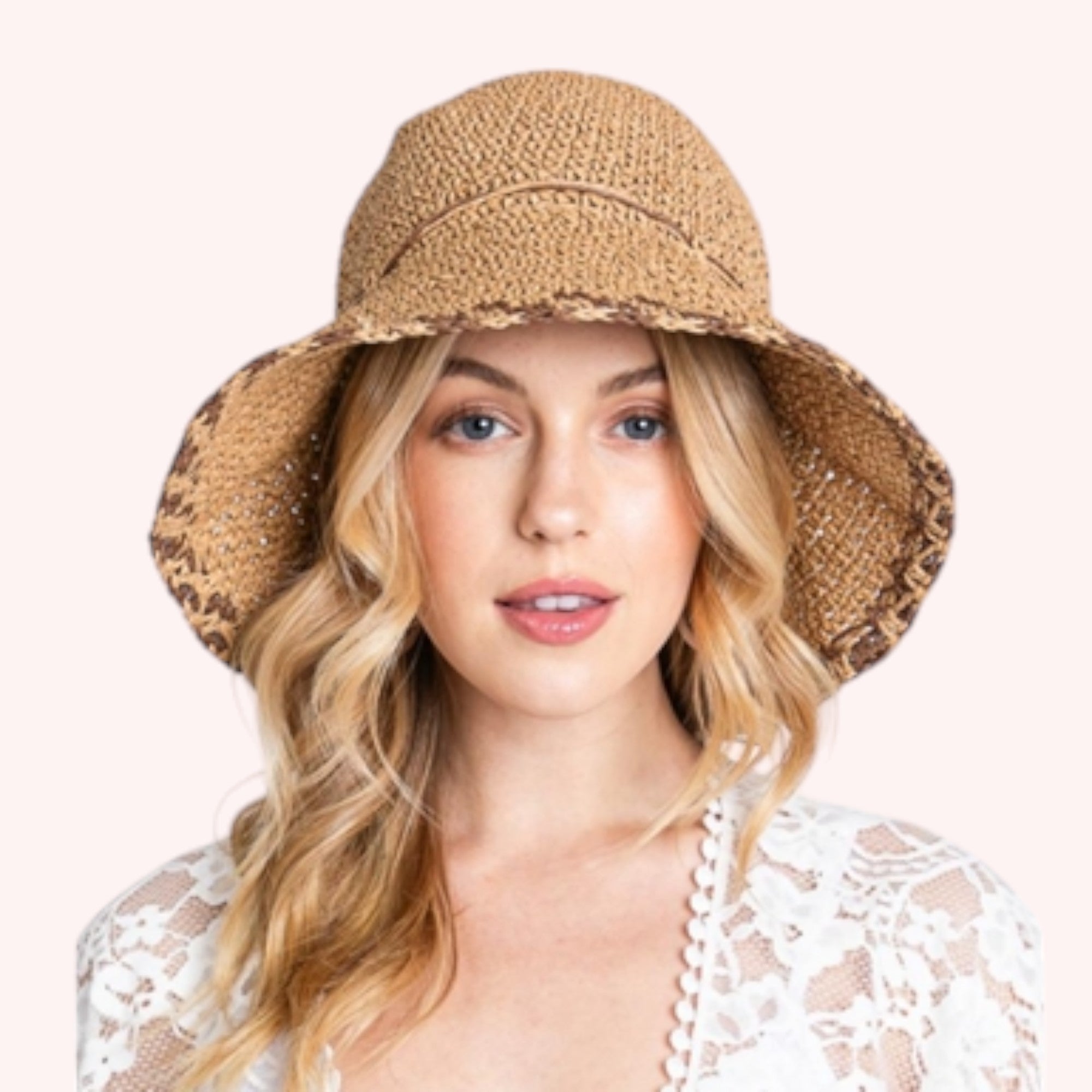 EDGE DETAILED STRAW BUCKET HAT