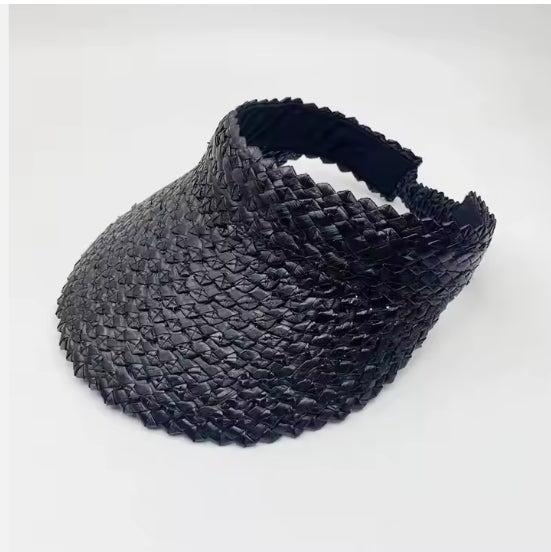 Palm Luxe Straw Visor — Adjustable Braided Sun Shield