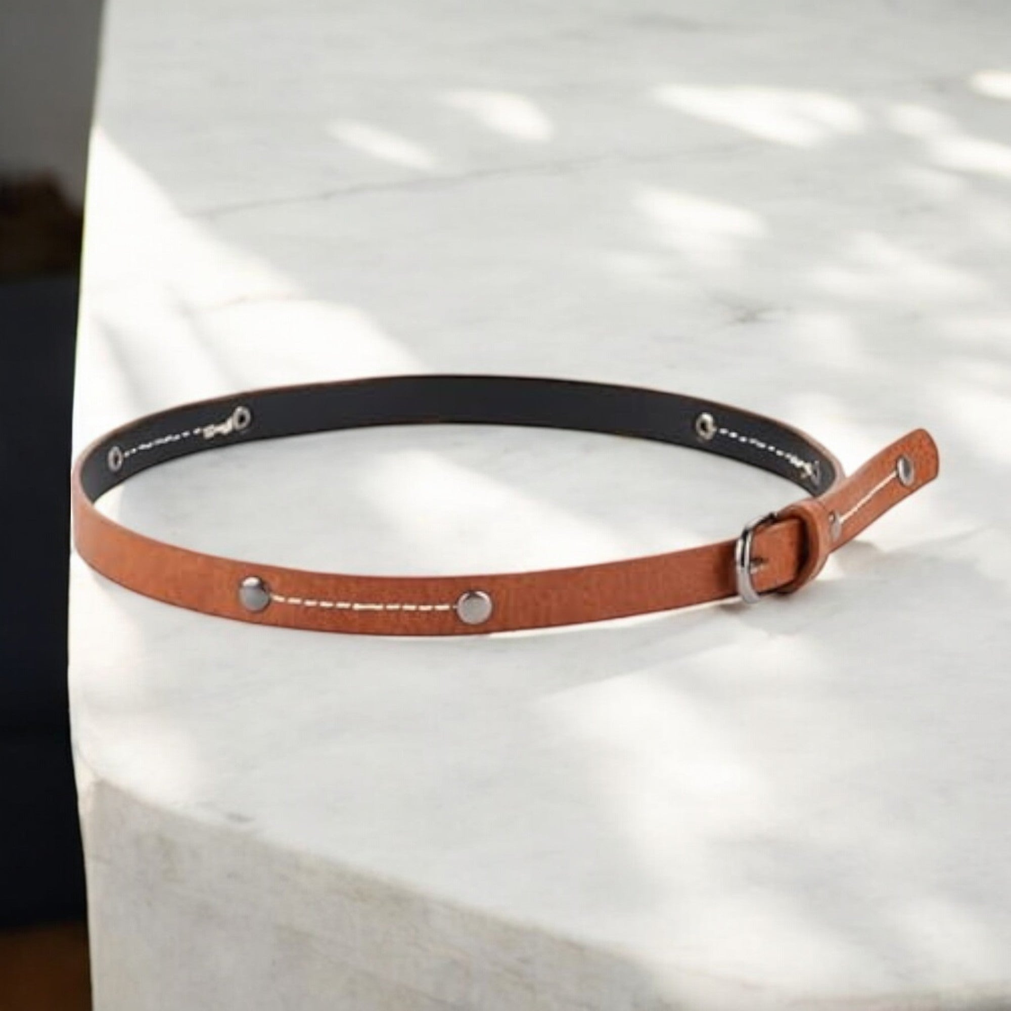 Hat Band - Textured Faux Leather w/ Stitching