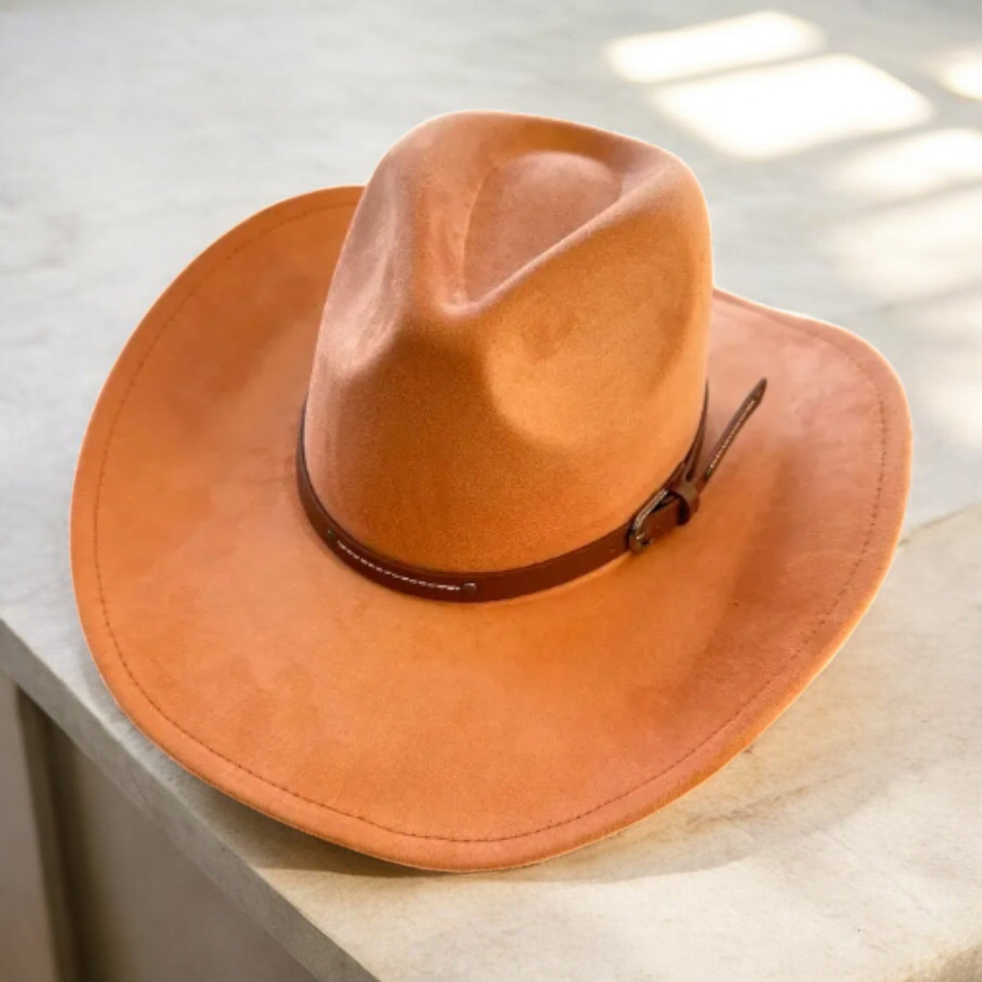 Hat Band - Textured Faux Leather w/ Stitching