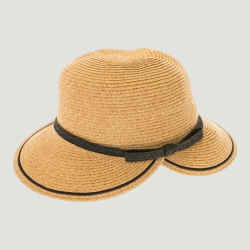 UPF 50+ Backless Straw Sun Hat Wide Brim | Faceframer