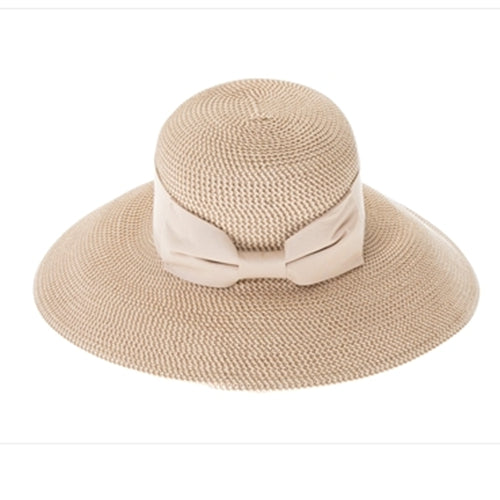 UPF 50+ Packable Straw Sun Hat Wide Brim w/ Bow | Faceframer